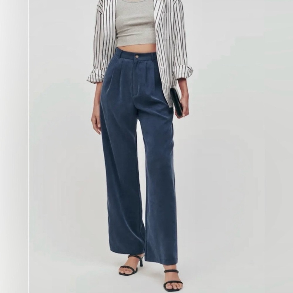 Reformation Mason Pant Washed Navy  Sz 6